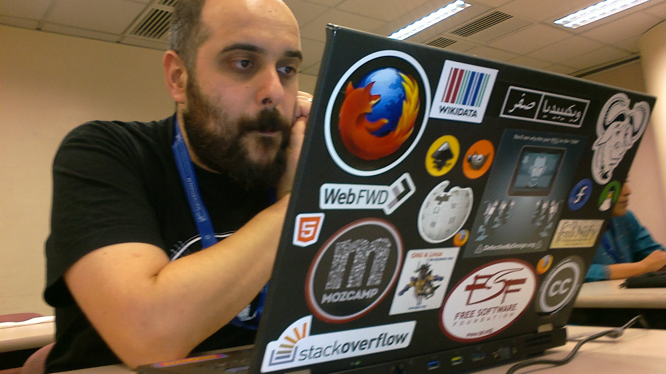 Amir Aharoni on Devs Wikimania 2013. Photo: Lvova. License: CC-BY-SA-3.0